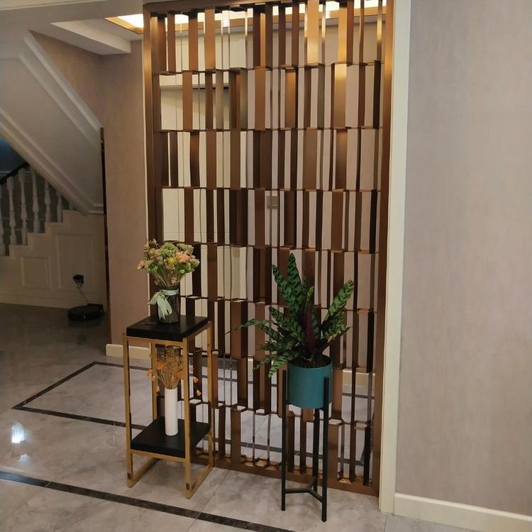 舟山杭州嘉兴屏风别墅铝合金隔断酒店不锈钢屏障铜艺隔墙客厅遮屏