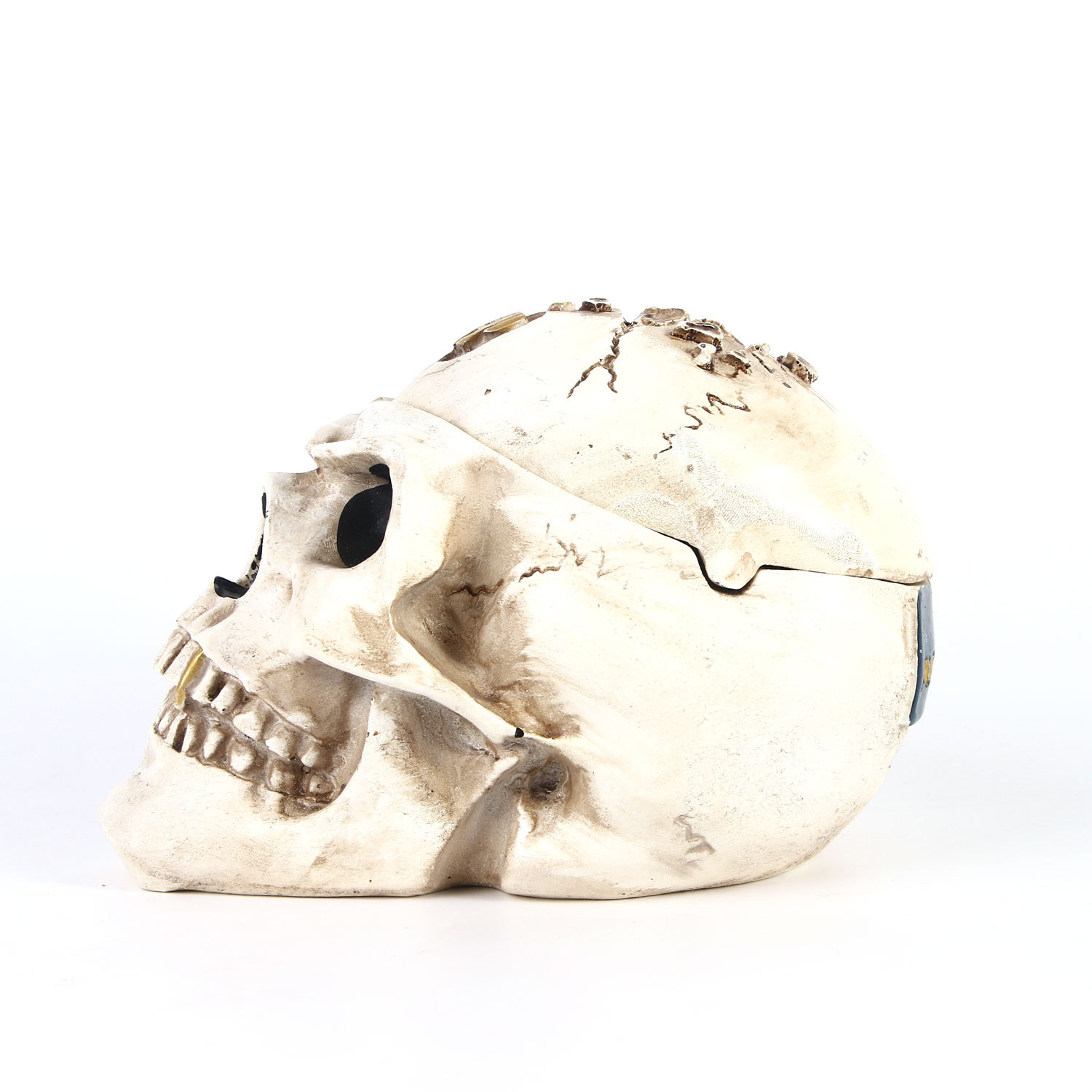 跨境供货骷颅头树脂骷髅头工艺品摆件个性烟灰缸旗动物头骨万圣节