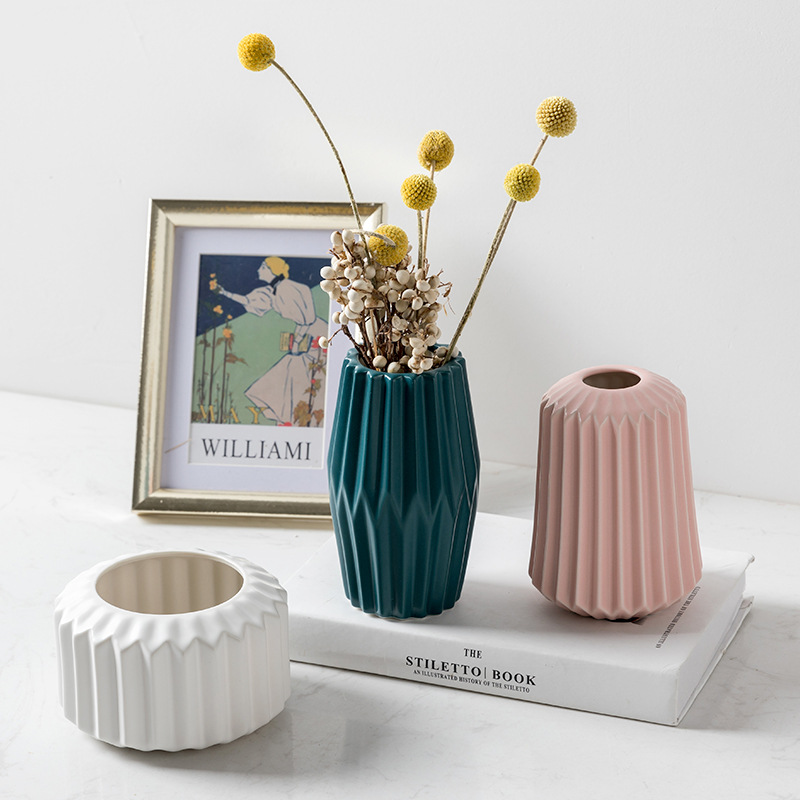现代简约花瓶组合干花搭配花器酒柜餐桌台面装饰花瓶陶瓷摆件批发