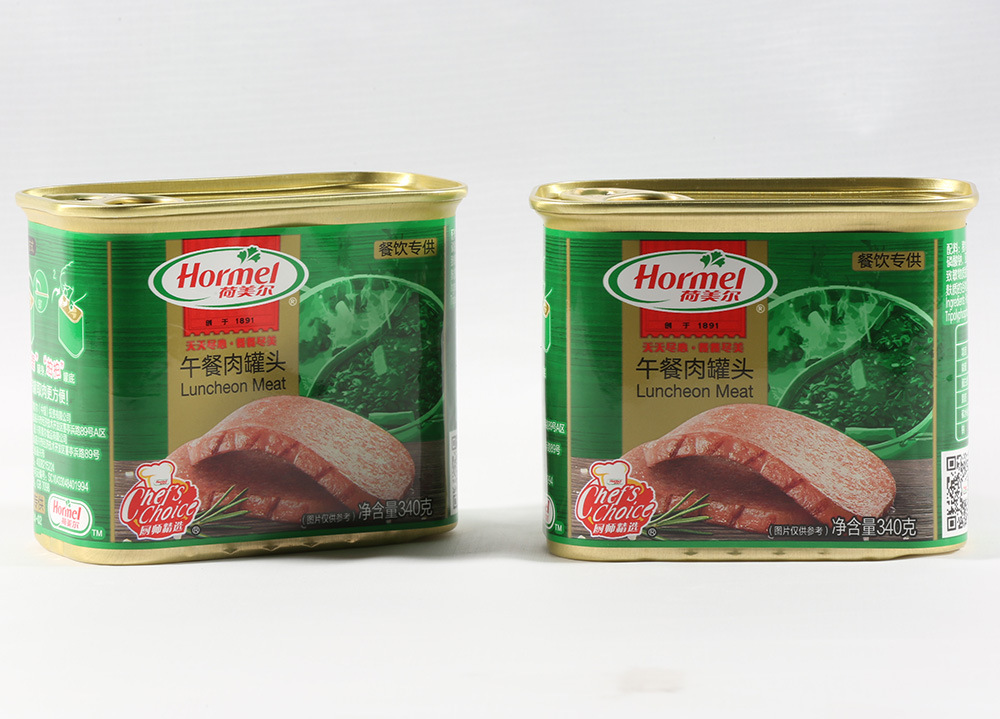 荷美尔午餐肉罐头即食网红火腿肉早餐span世棒午餐肉同厂340g