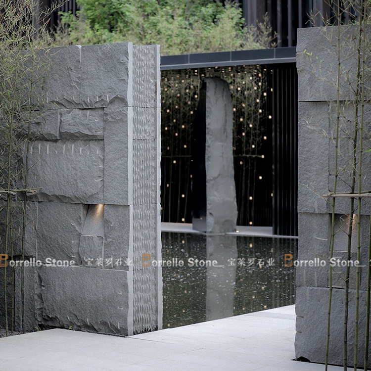 玄武岩黑色玄武岩玄武岩墙石自然面景观石