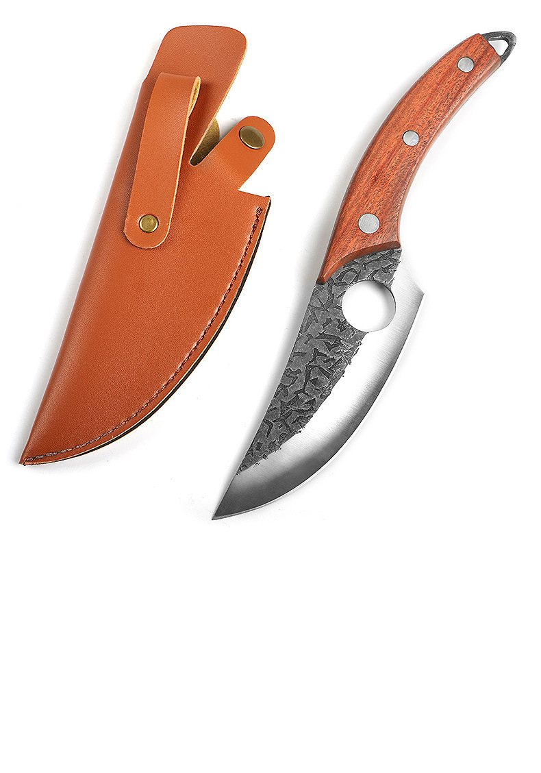 锻打小弯刀剔骨刀菜刀锤纹高碳钢家用户外开片杀鱼切分割肉屠宰刀