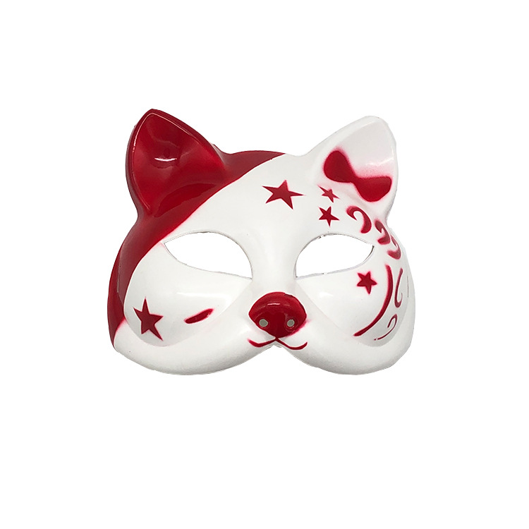 日式和风半脸猫面具 厂家直销日本爆款 卡通动漫cosplay舞会面具