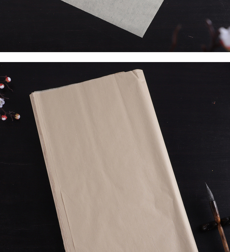 蝉翼宣纸长卷蝉衣毛边纸小楷书法半生熟纸薄纸书法临摹宣纸扎花宣