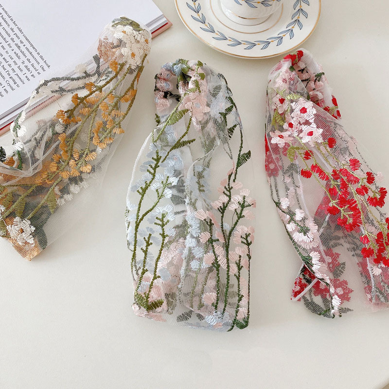 精致蕾丝刺绣花朵发带超仙花园少女气质头带束发带发饰森系头饰