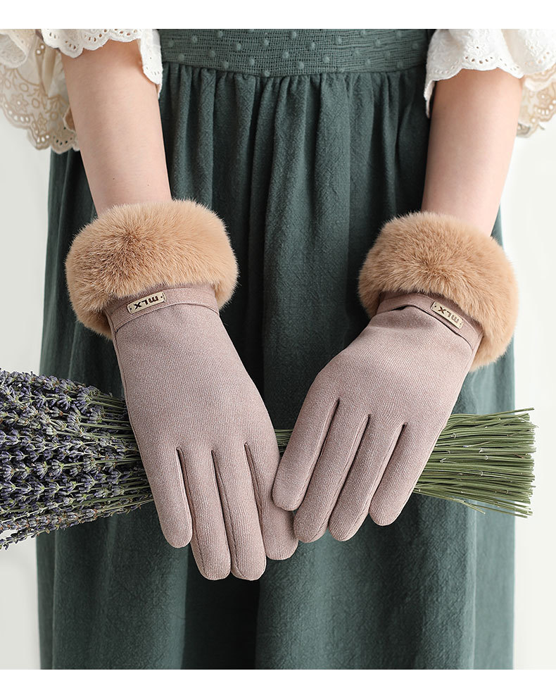 保暖手套女士冬季0201冬天罗舒棉户外韩版运动骑行加厚触屏防风