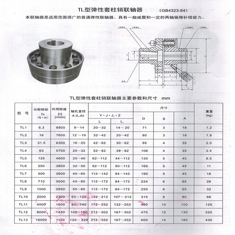 厂家供应tl3弹性套柱销联轴器 油泵设备联轴器 弹性柱销联轴器