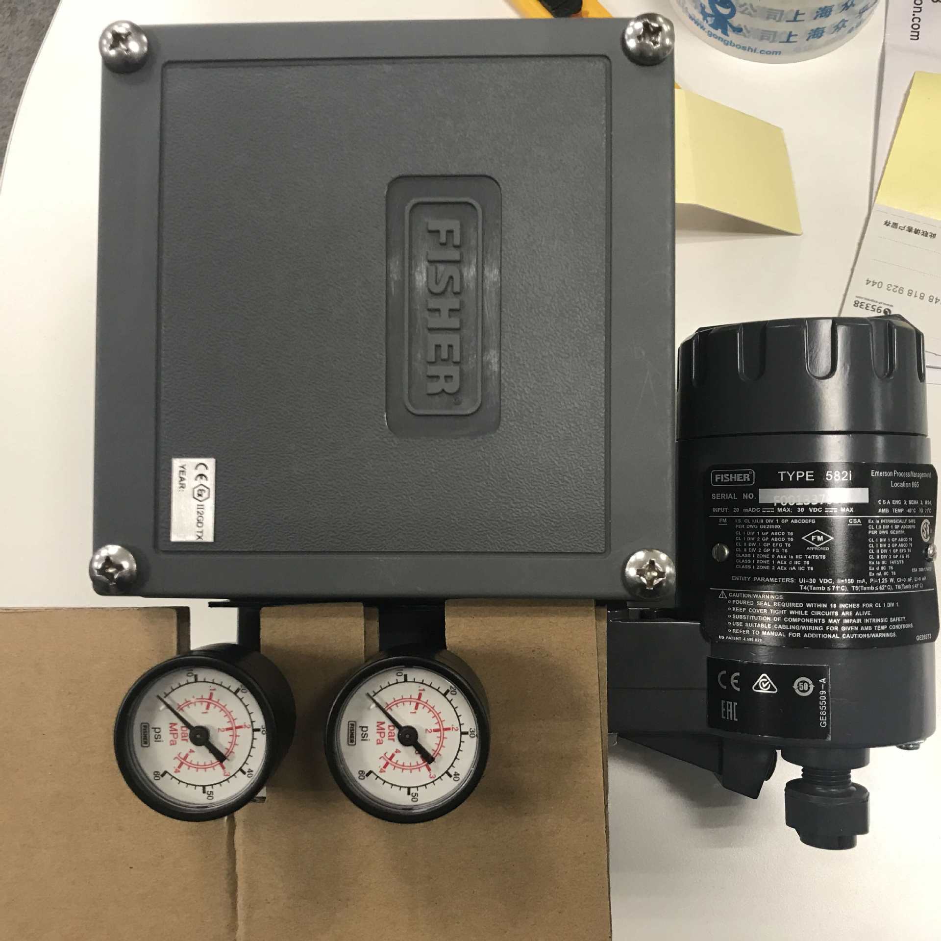 fisher费希尔3582i-77电动气动阀门定位器本安单作用直行程100mm