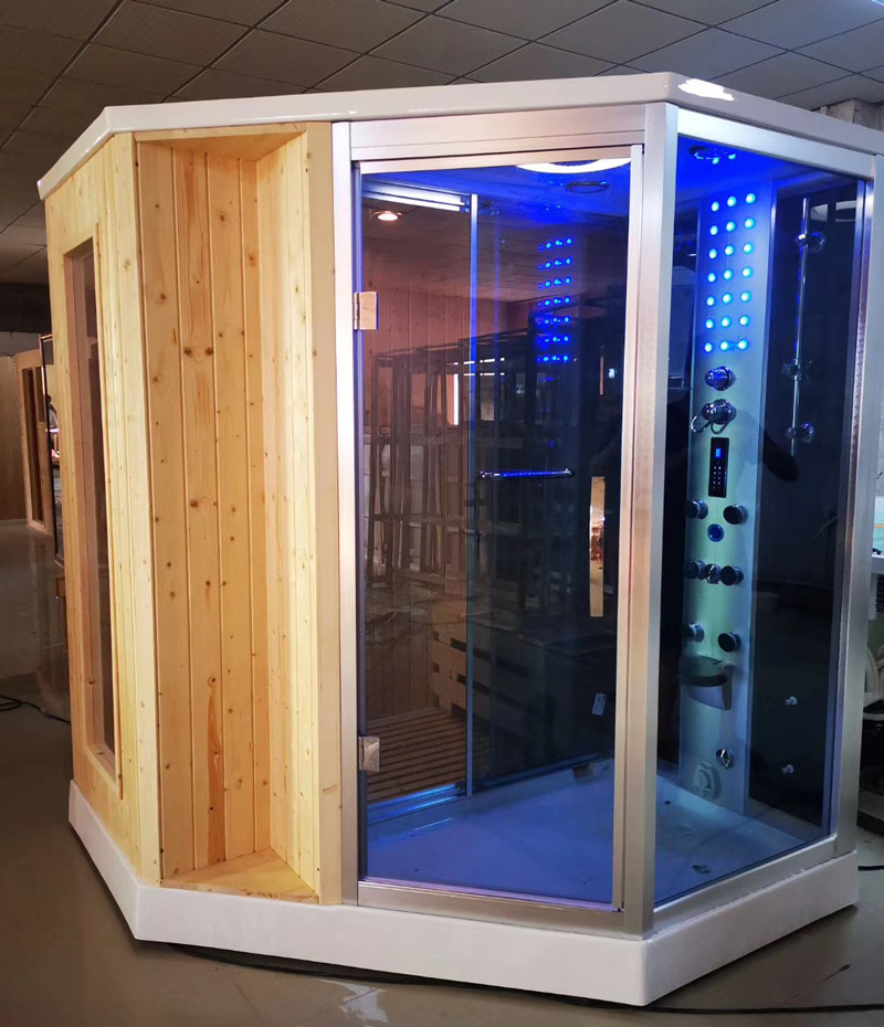 厂家钻石型桑拿干湿蒸汽房整体淋浴酒店家用一体式定制干湿分离