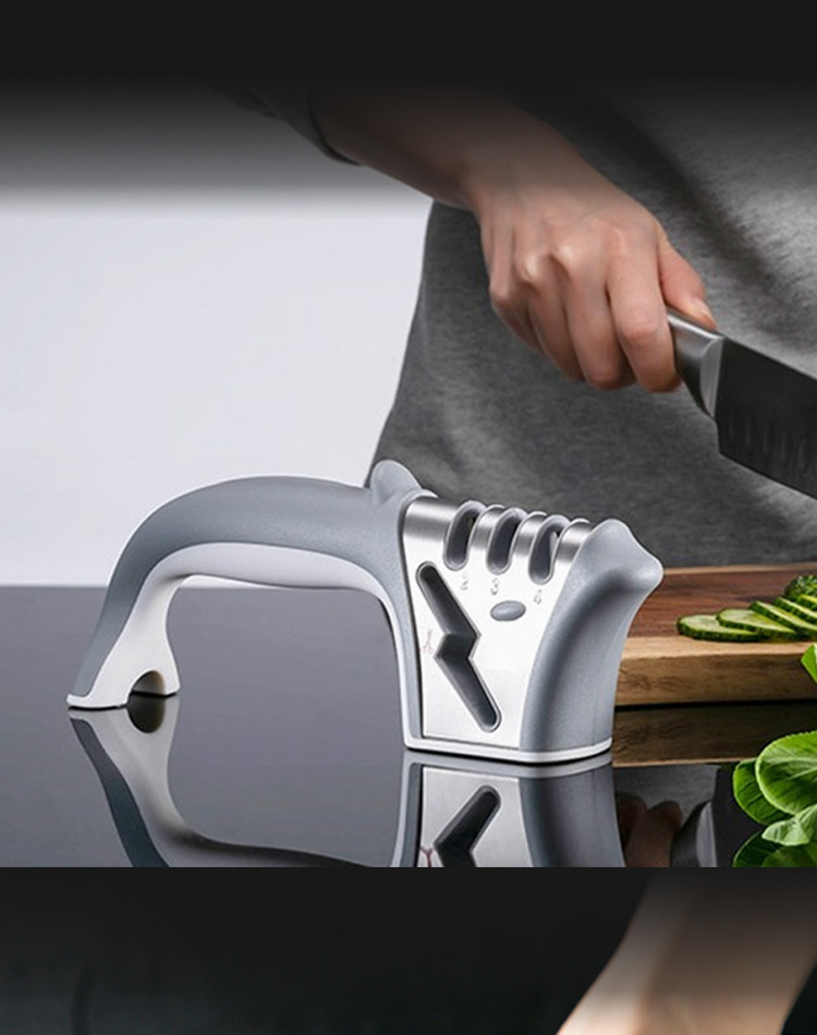 家用磨刀器多功能新款小海豚厨房小工具便捷磨刀三段开刃