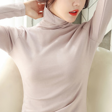 2022秋装高领打底衫女长袖T恤女纯色韩版女装修身显瘦体恤女上衣
