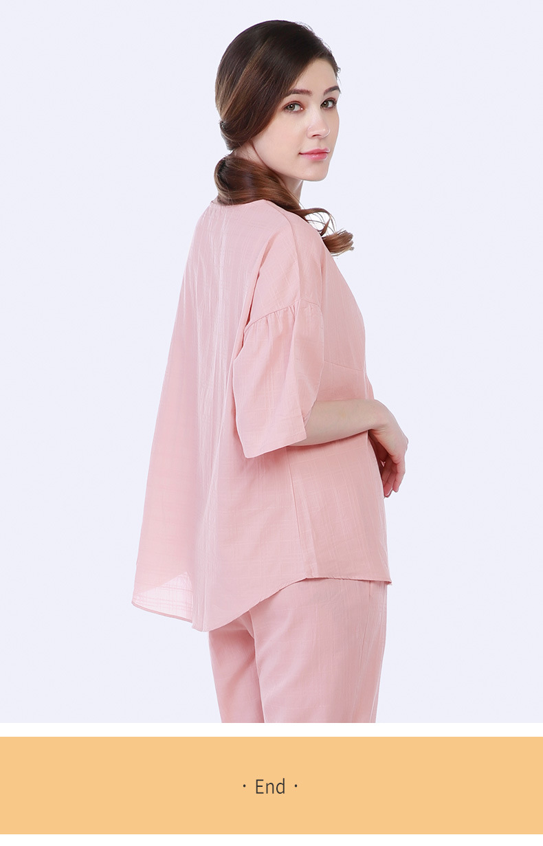 仕乐睡衣女纯棉提花夏季新款家居服薄款可爱少女时尚短袖家居套装