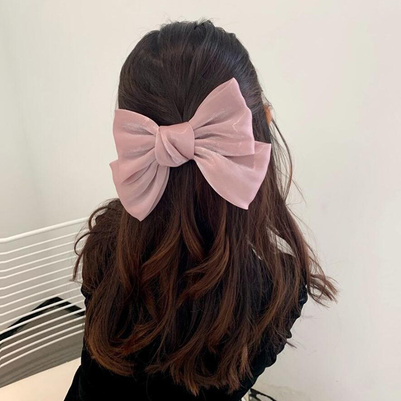 Internet Celebrity Mori Super Fairy Mermaid Ji French Bow Hairpin Back Clip Top Clip Hairpin Retro Hair Accessories for Women