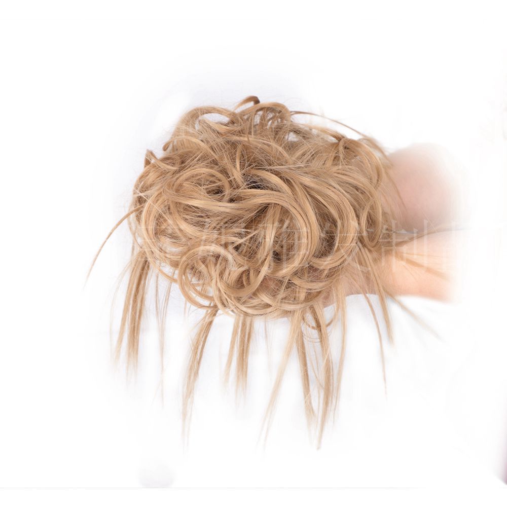 假发 欧美女橡皮筋化纤假发圈鸡尾发圈/凌乱蓬松卷发圈跨境假发