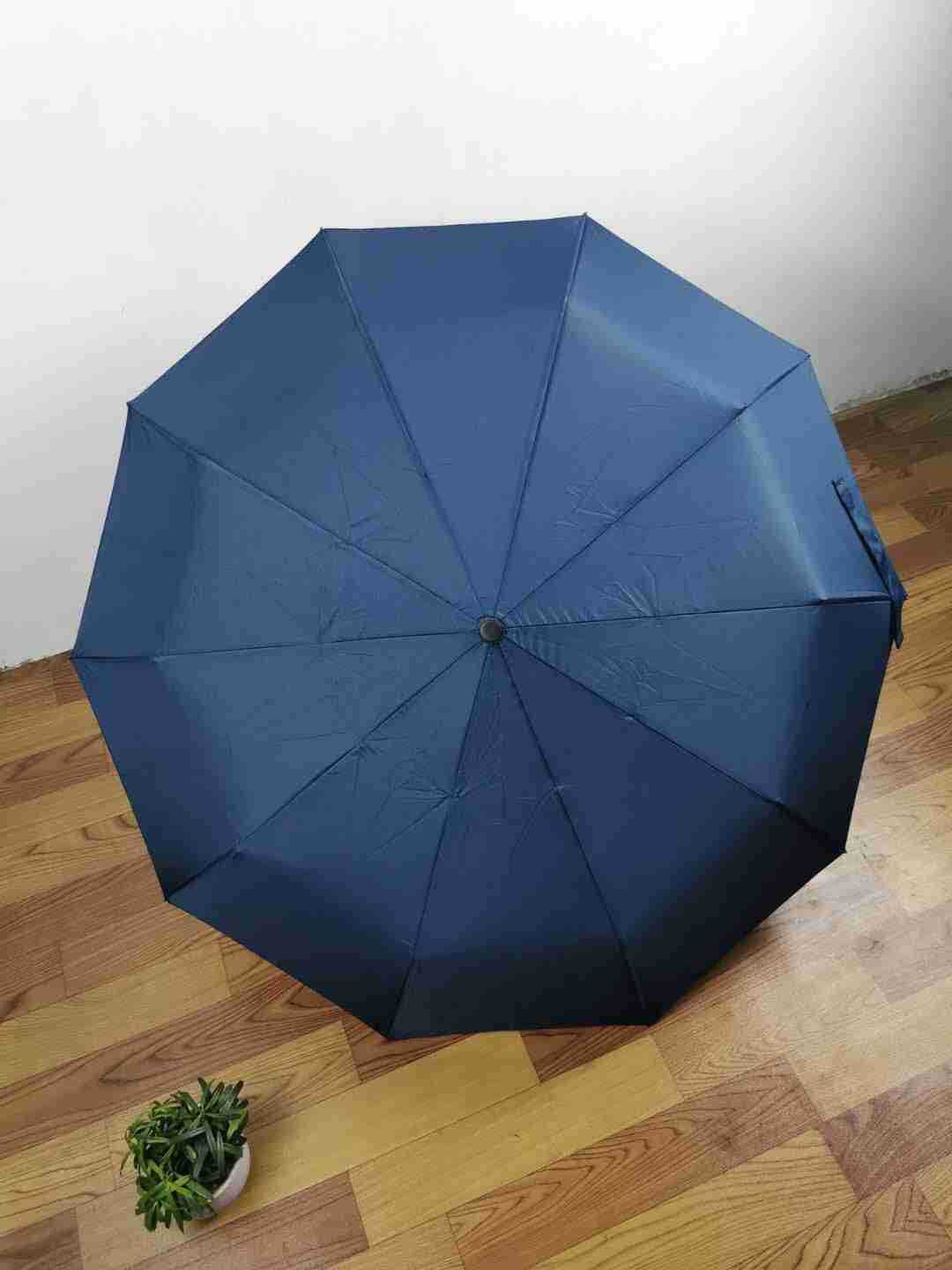 三节折叠自动开收伞加大防紫外线黑胶可定制印刷