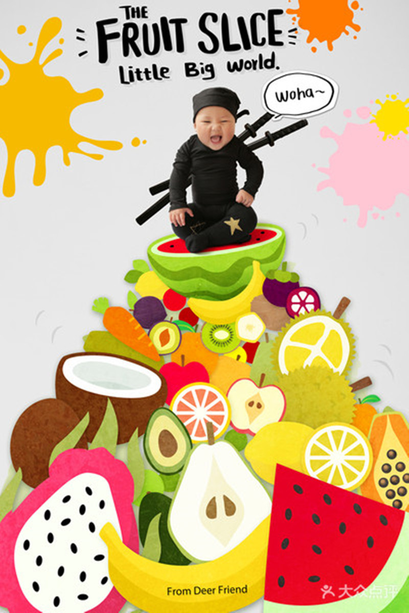 儿童摄影服装2020新款影楼拍摄主题写真潮童服拍照衣服 水果忍者