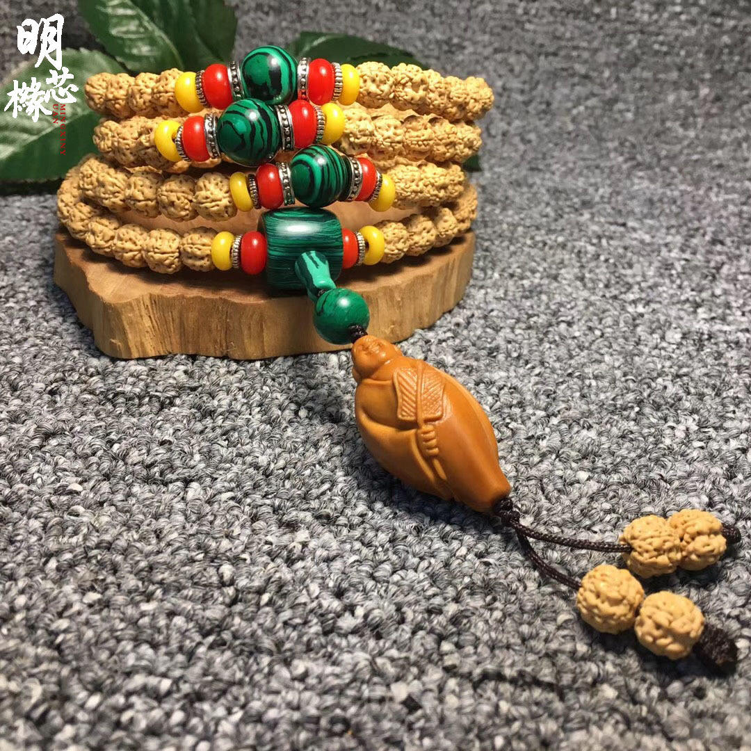 五瓣蜂窝双龙纹小金刚菩提手串念珠 diy男女款核雕配饰佛珠手链