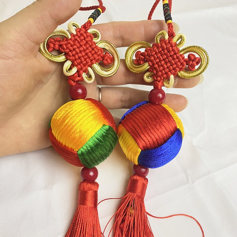 新款金刚结线手工编织车挂绣球形汽车挂饰挂件车饰