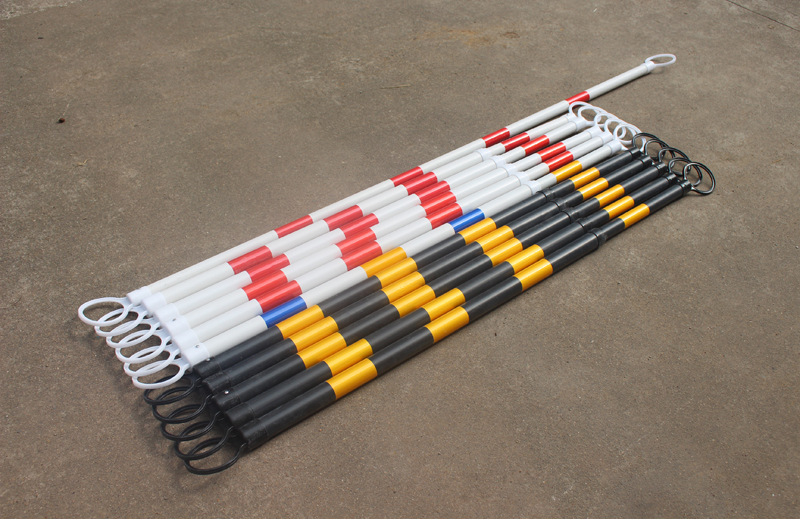 路锥伸缩连接杆雪糕桶红白黄黑塑料链条警戒线警示杆固定链接套杆