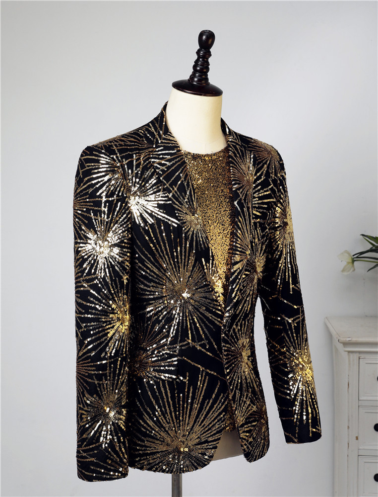 外贸尾货迈克尔杰克逊亮片演出服新款夜店酒吧男乐队摇滚歌手服装