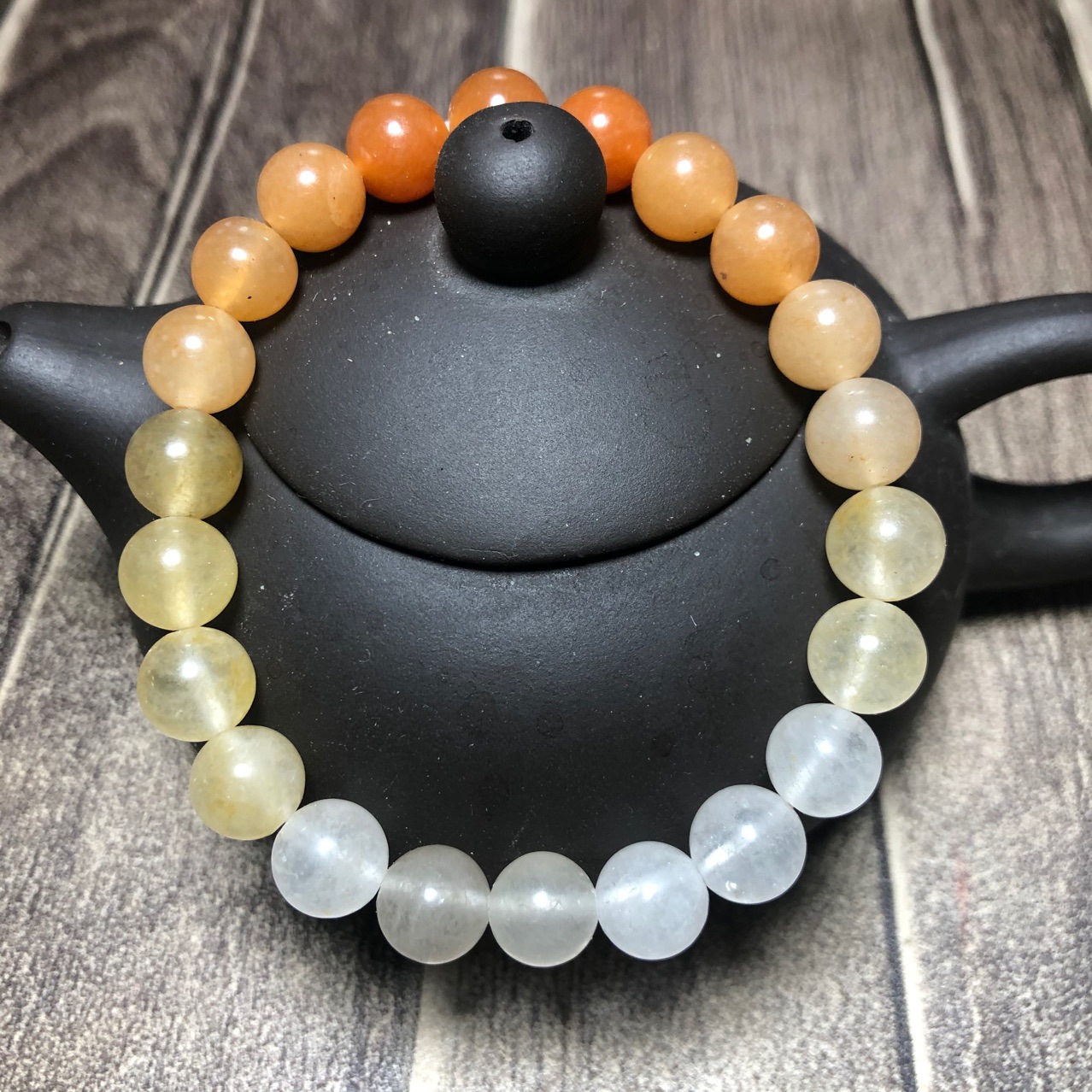 金丝玉渐变色手链