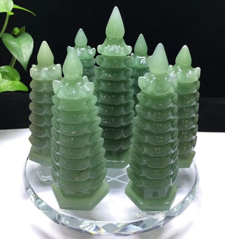 厂价批发天然东陵玉文昌塔摆件 绿东陵雕刻 居家办公室礼物