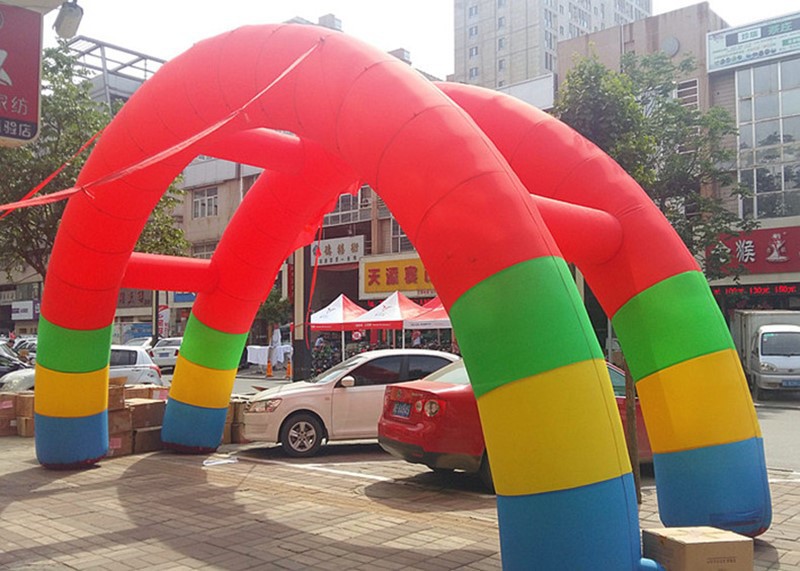 充气拱门双联开业庆典四角帐篷广告活动彩虹门四方气拱门气模