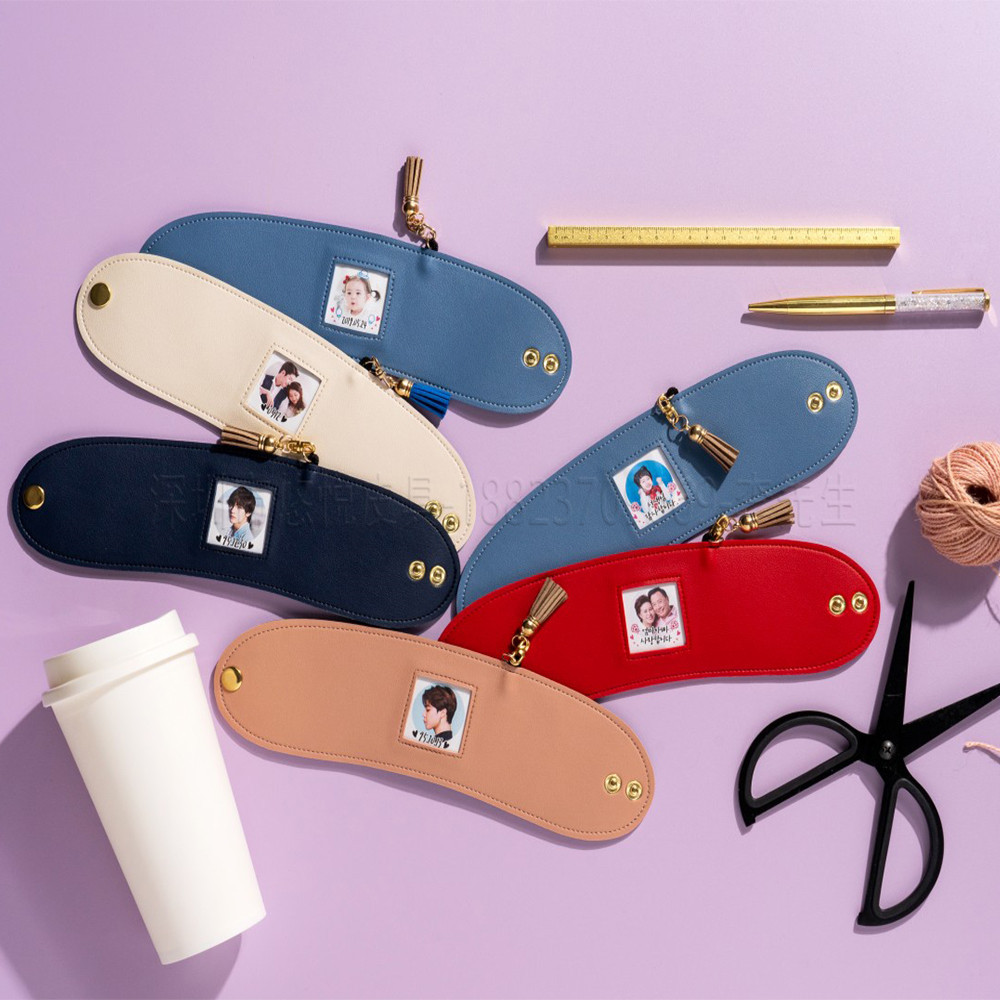 跨境创意皮革杯套 可调节大小通用款咖啡杯保护皮套 个性照片杯套