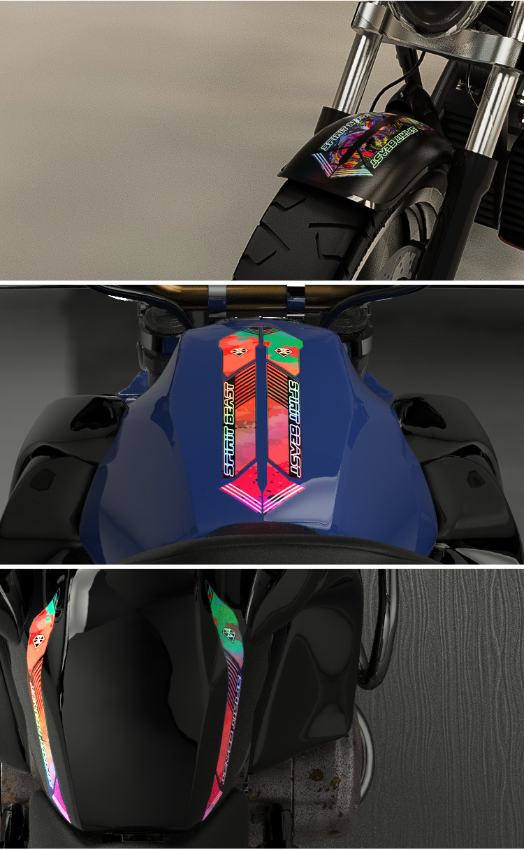 镭射车贴改装电动踏板车通用贴花配件适用铃木摩托车dl250车身贴