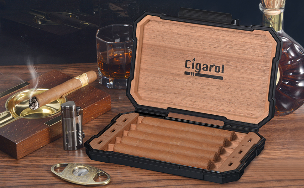 伟龙鑫厂家塑胶雪茄盒批发 便携式雪茄保湿盒雪松木 烟盒wlh-0631