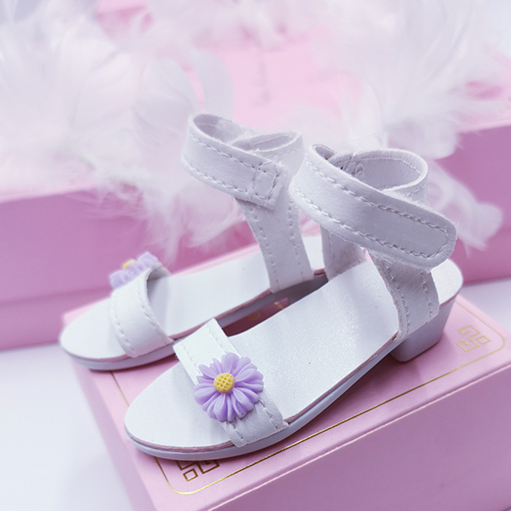 60厘米夜萝莉娃娃鞋网红小皱菊低跟凉鞋3分bjd娃娃鞋长7.8cm批发