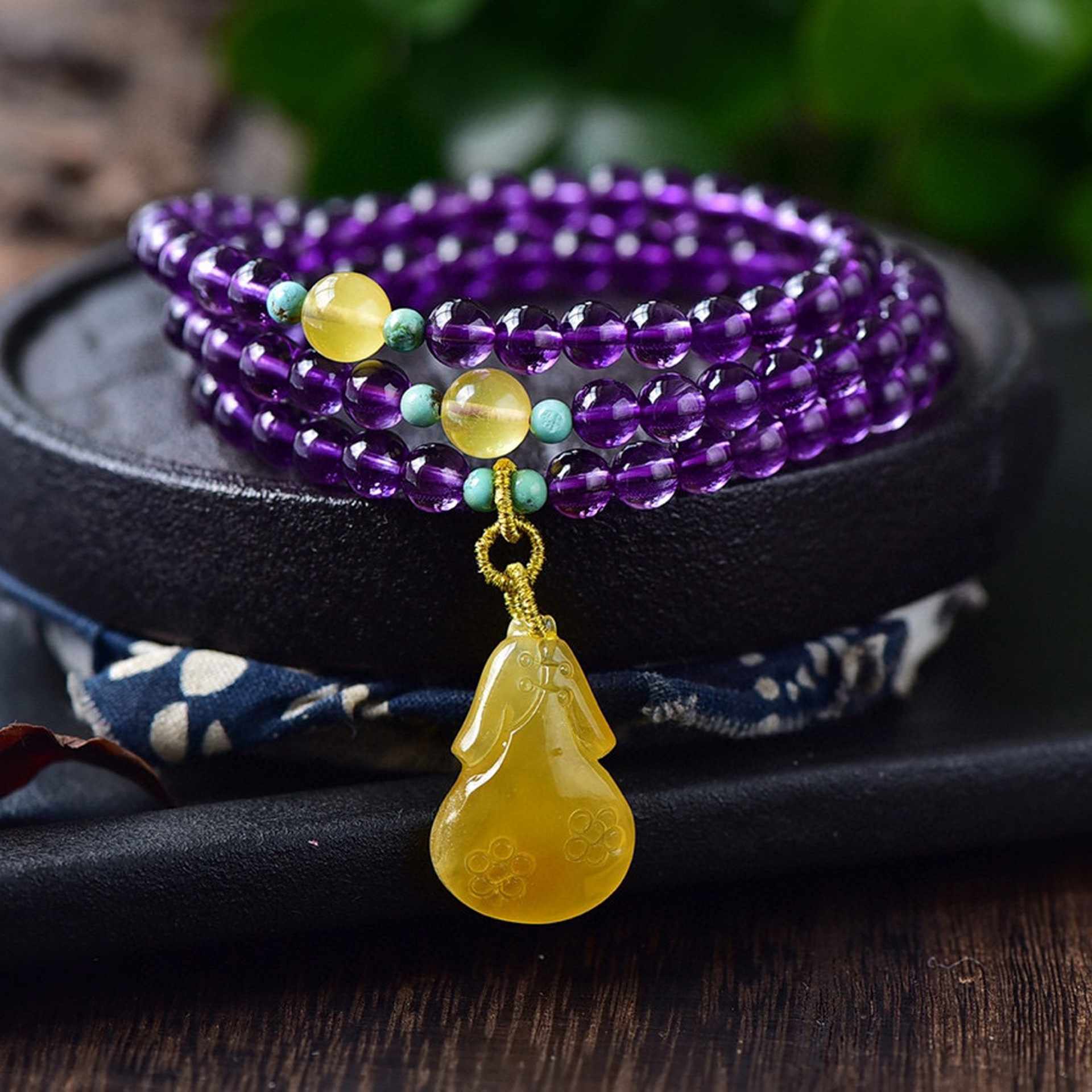 天然巴西紫水晶6mm多圈手链原创水晶三圈手串送女友闺蜜优选礼物