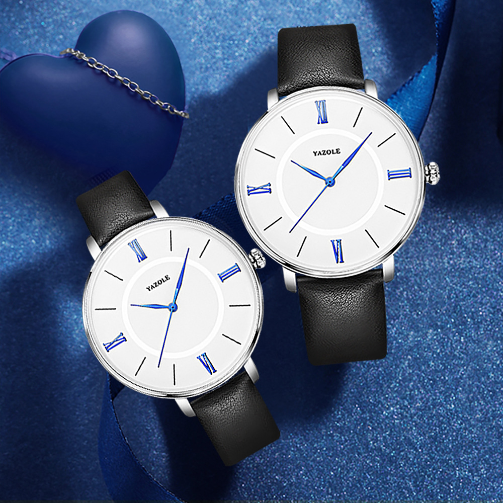 yazole551新款情侣手表1314时尚男女对表防水石英表定情礼物代发