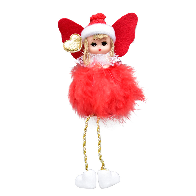 Cross-Border Spot New Christmas Decorations Christmas Tree Pendant Feather Angel Pendant Cute Style Doll