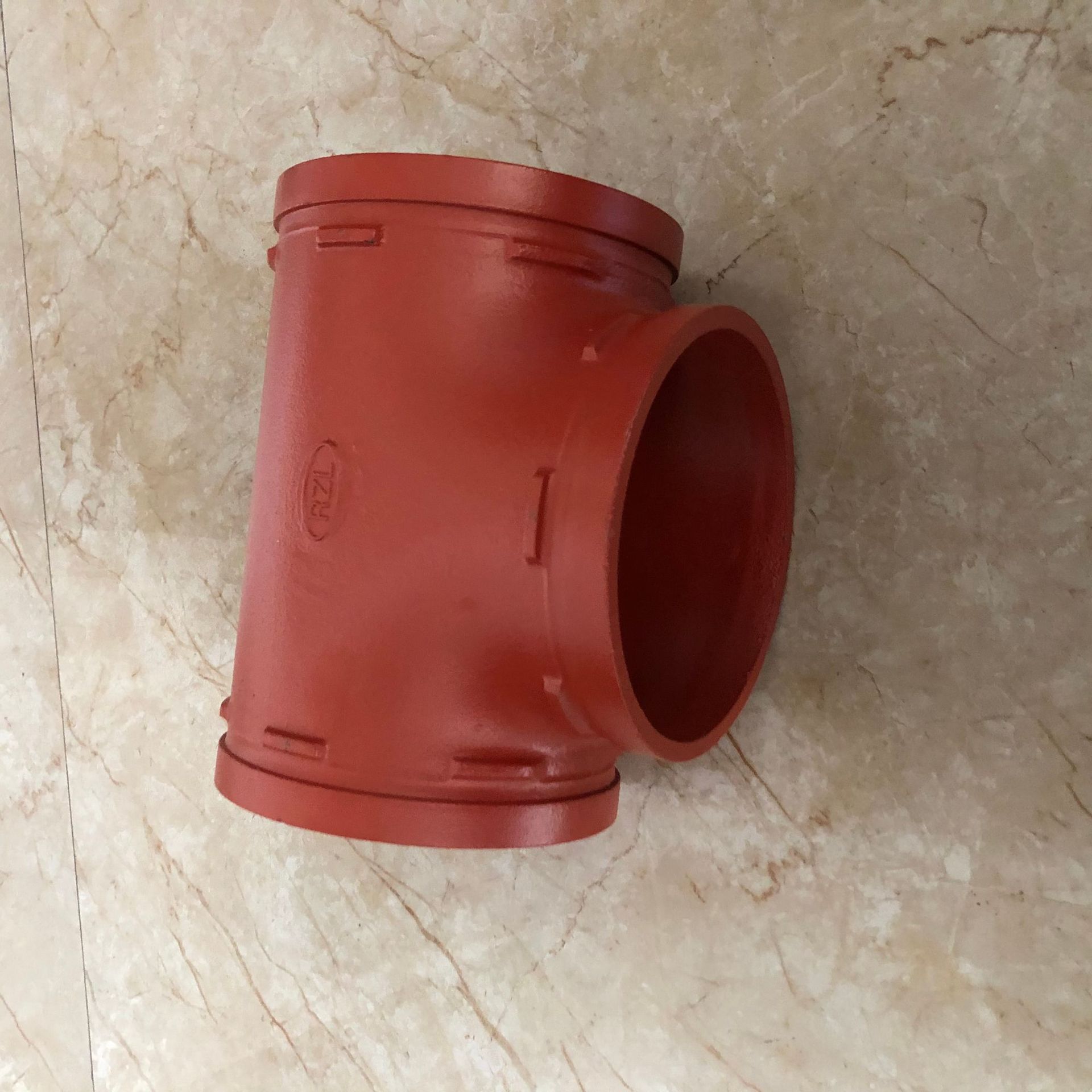 红色三通沟槽式管件 球墨铸铁钢性材质 厂家直销正三通