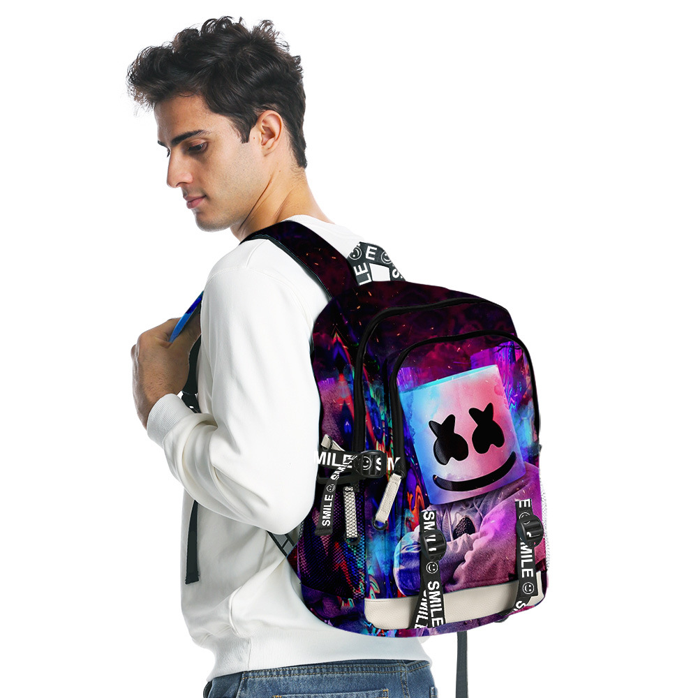 厂家新品 棉花糖 marshmello周边系列旅行出游学生课堂书包旅行包