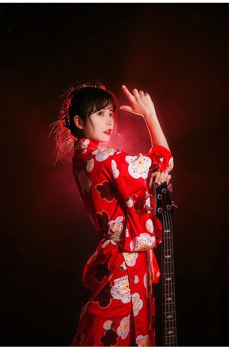 神明少女cos和服影楼个人写真主题拍照服装日系复古红色樱花和服