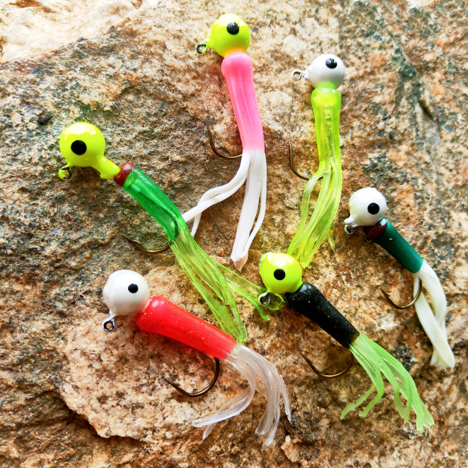 销售3g铅头钩路亚饵 5cm管状饵假饵多色软饵套装胡须假饵渔具批发