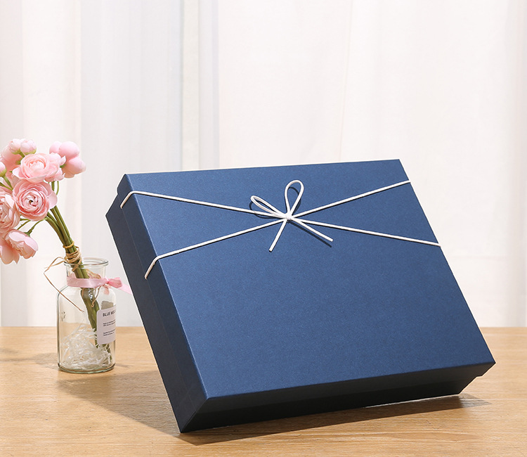 厂家现货长方形蓝色礼物包装盒天地盖伴手礼盒空盒礼品盒纸盒定做