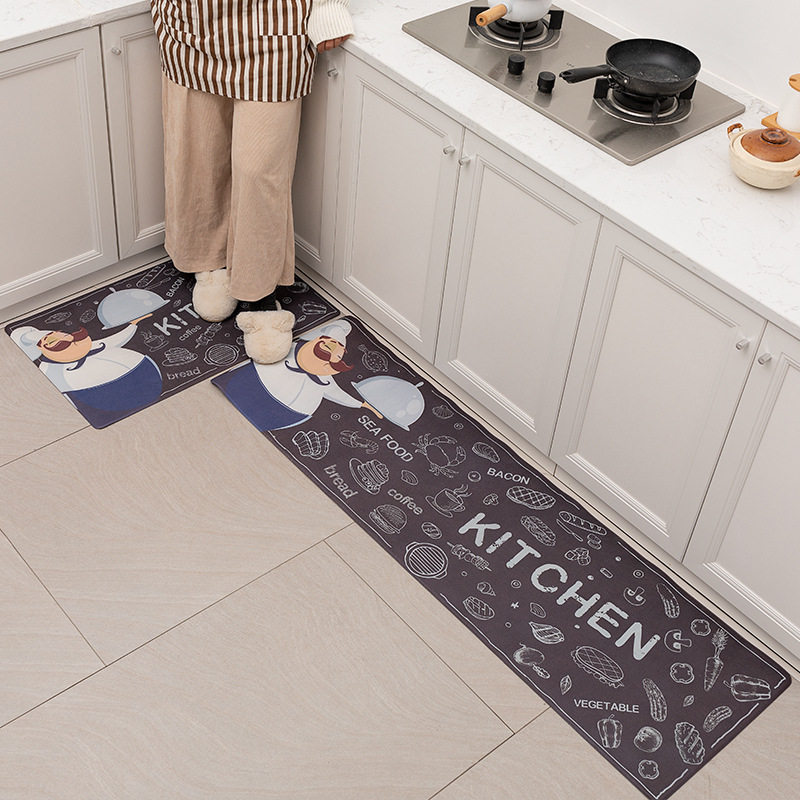 pvc厨房地垫北欧家用防油防水防滑垫可擦地毯免洗踏踏塑料脚踏垫