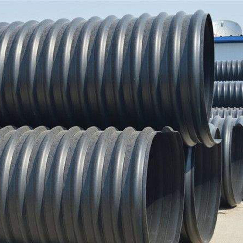 pe钢带增强螺纹波纹管dn900黑色排污排水管sn8波纹管厂家销售