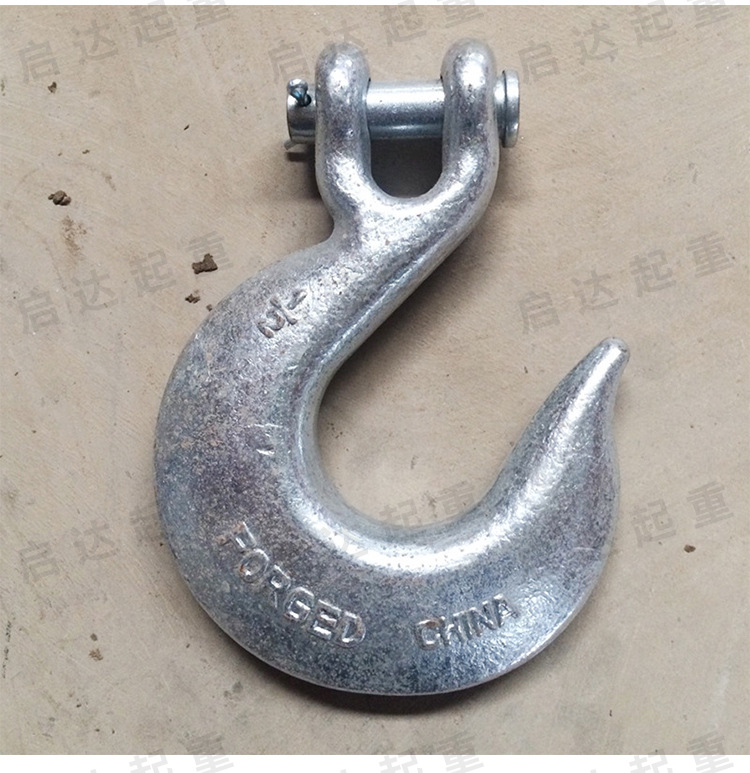 启达羊角抓钩滑钩 链条链接钩羊角钩 多规格吊装起重吊钩