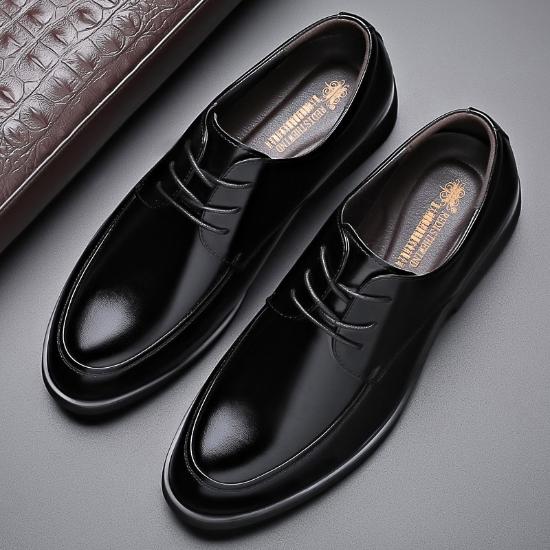 男士商务正装鞋子2023春秋新款真皮皮鞋透气商务英伦休闲男鞋批发