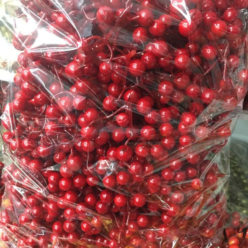 12头圣诞果泡沫红果冬青果仿真红色浆果家居装饰红果串枝现货