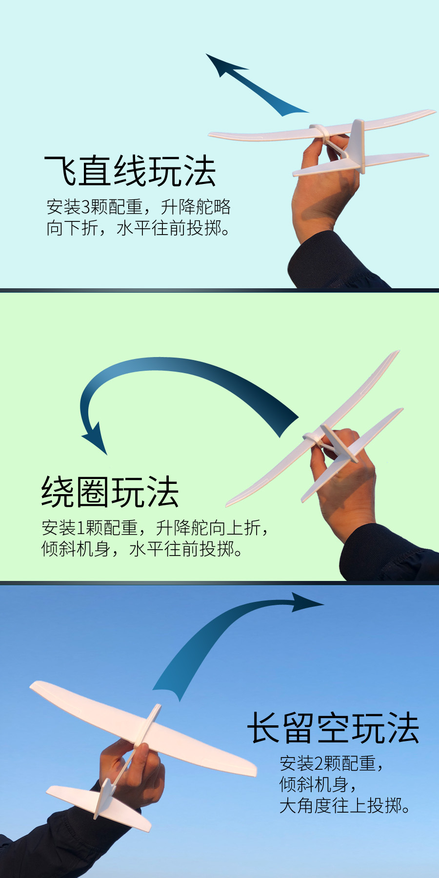 轻逸模型雀鹰号手掷飞机手抛泡沫滑翔机儿童玩具拼装航模教育比赛