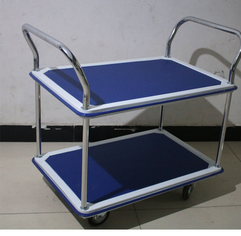 双层工具车汽修汽保移动手推车两层工具搬运铁板拉货推车支持代发