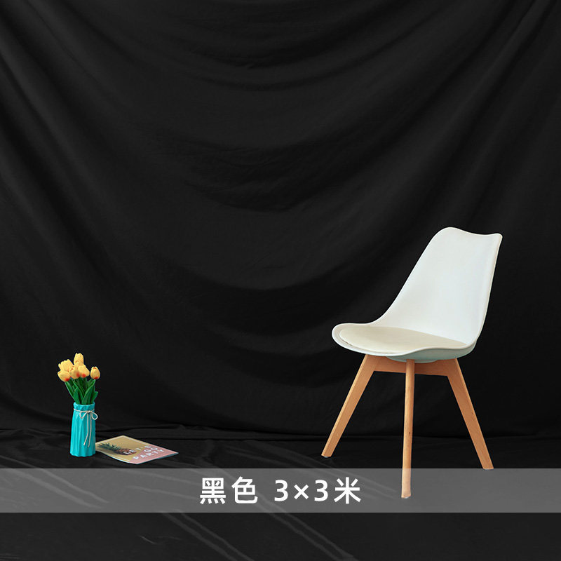 适用纯黑色拍照背景布网红直播ins吸光布写真摄影棚不反光大尺寸