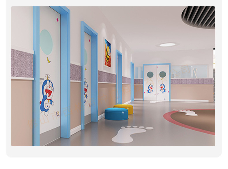 定制隔音学校幼儿园钢制门儿童活动室钢质双开门教育培训机构用门