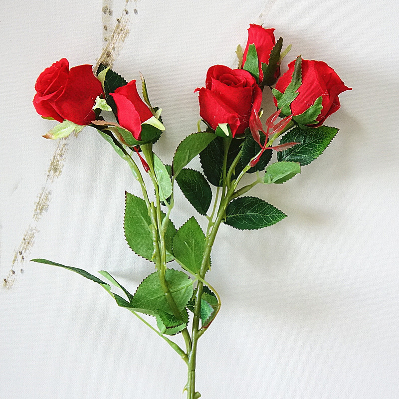 单枝戴安娜小玫瑰 仿真单支多头玫瑰人造花束绢花 婚庆摄影用假花