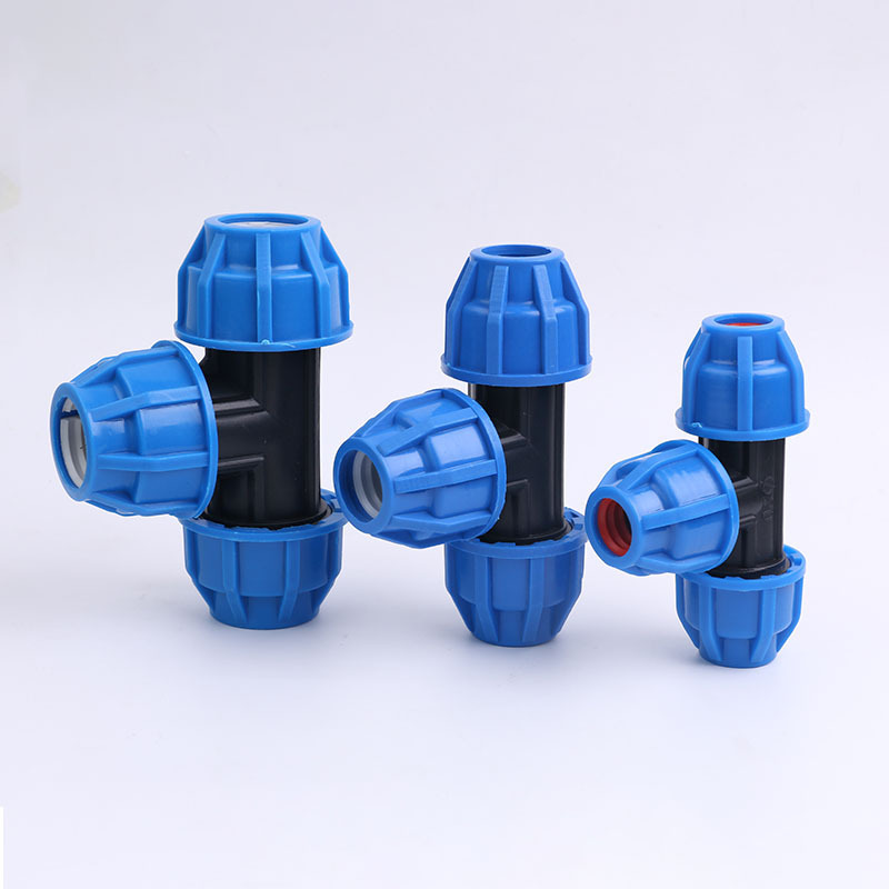 现货供应 pe快速接头 蓝色快速三通 塑料接头 pe快接 pe快接三通